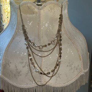 Layered Pearl and Gold Necklace